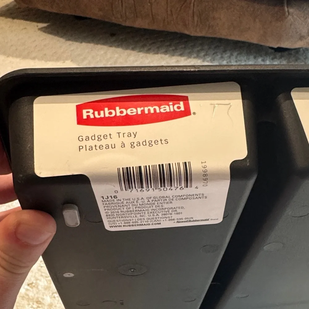 Rubbermaid Black Dual-Compartment Organizer